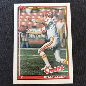 MINT KANSAS CHIEFS BRYAN BARKER 1991 - Topps Football Base Standard #151